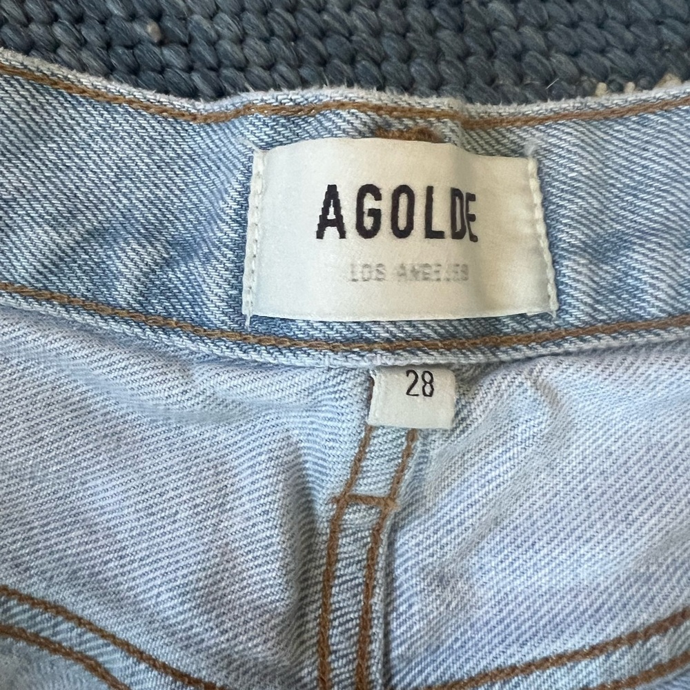 Agolde Light Blue Jean Shorts